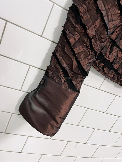 vintage cartise bronze stripped mesh shirt