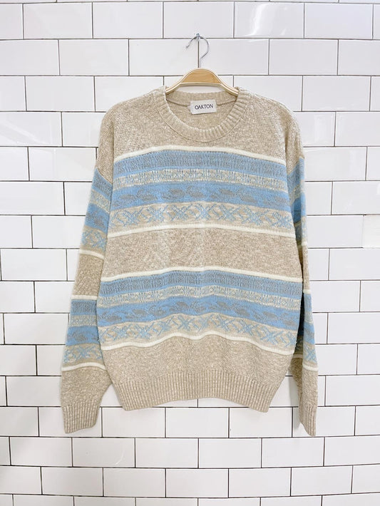 vintage oakton oatmeal knit dad sweater
