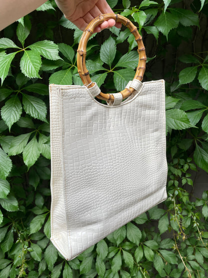 vintage 70s palm royale bamboo handle bag