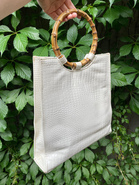 vintage 70s palm royale bamboo handle bag