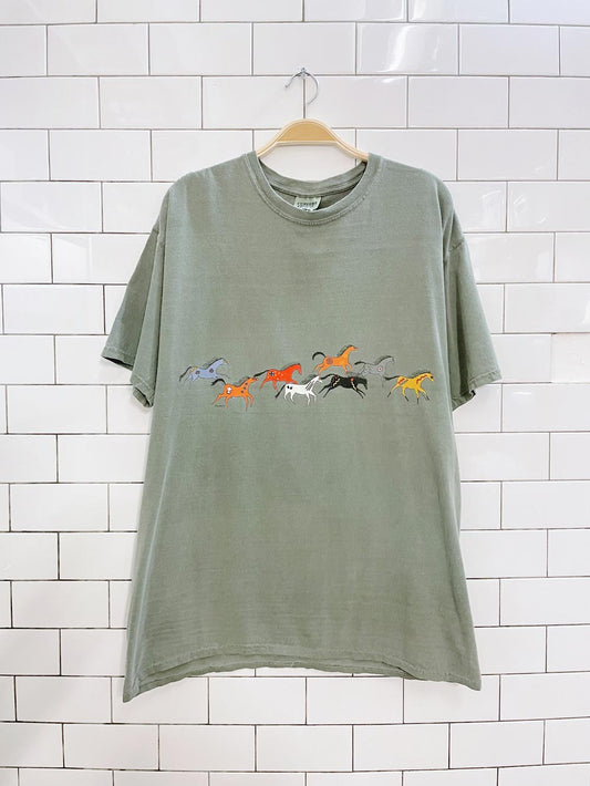 vintage comfort colors running horses tee