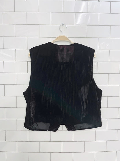 vintage koret velvet embroidered florals vest