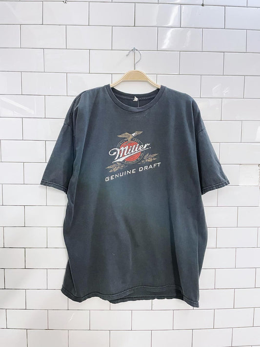 vintage 00s miller x raptors graphic tee
