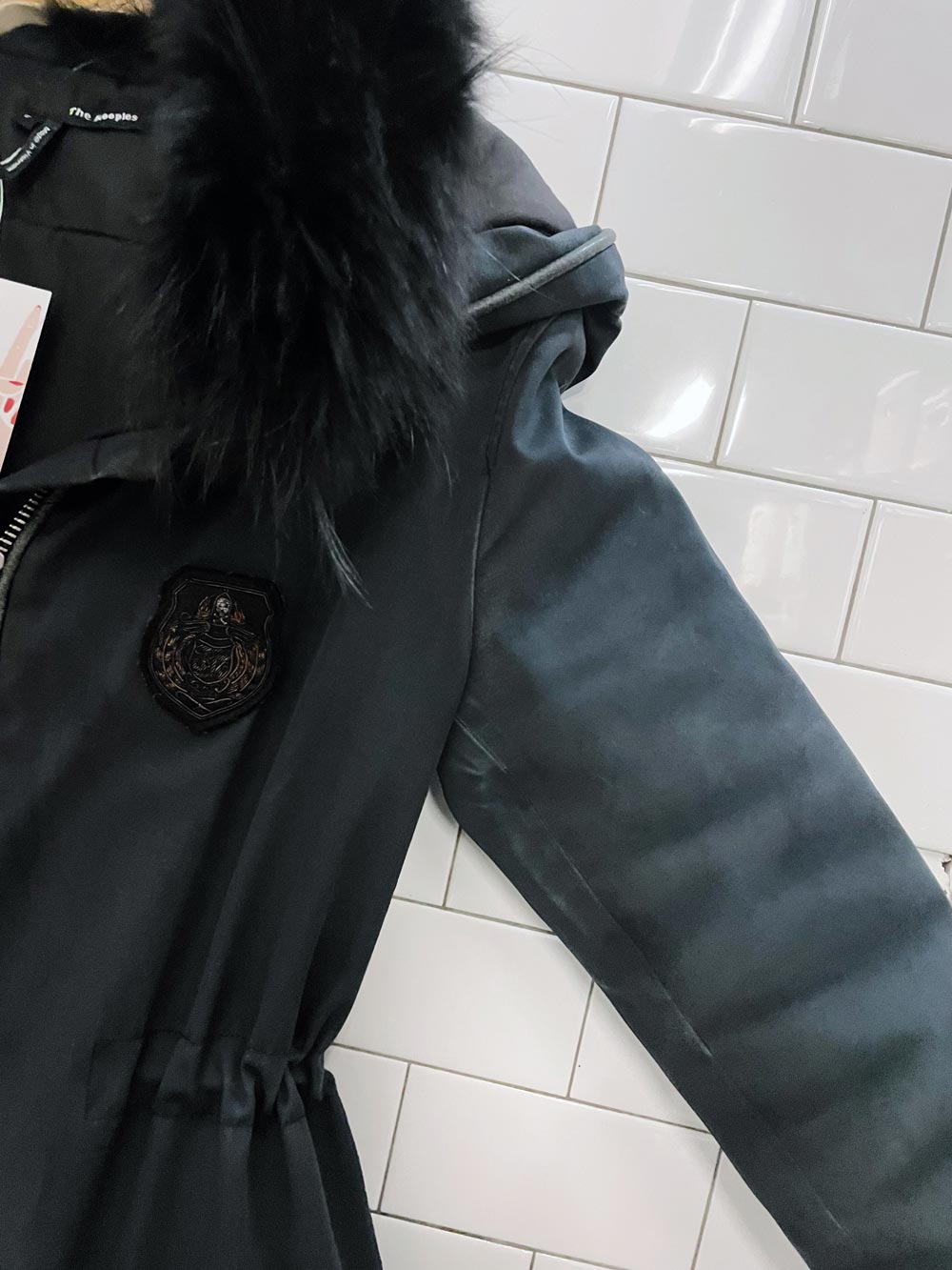 the kooples fur and leather trim parka