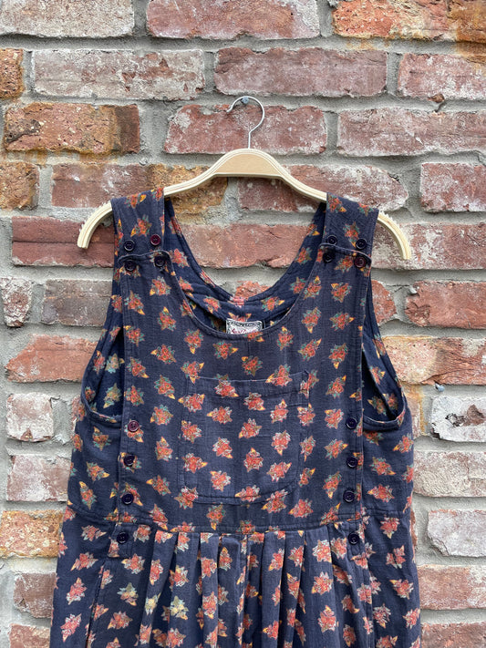 vintage april cornell floral cotton jumpsuit
