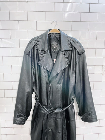 vintage junction west leather trench coat
