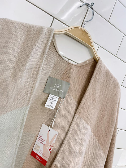 soia & kyo mirel woven blanket stripe wrap scarf