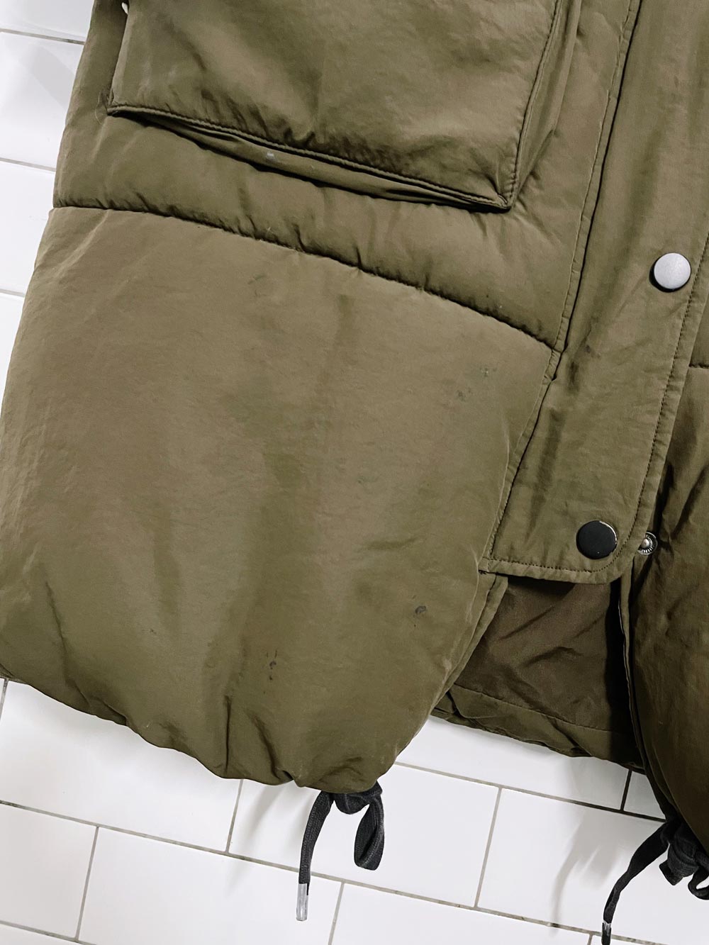 h&m logg khaki long hooded parka