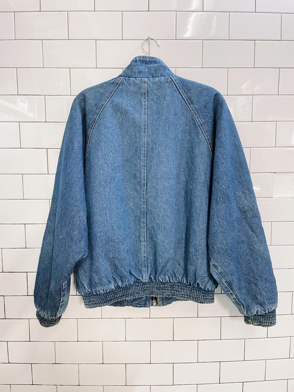 vintage newface sherpa lined denim bomber jacket