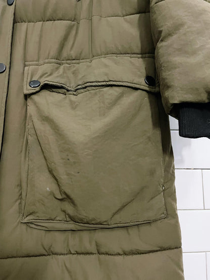 h&m logg khaki long hooded parka