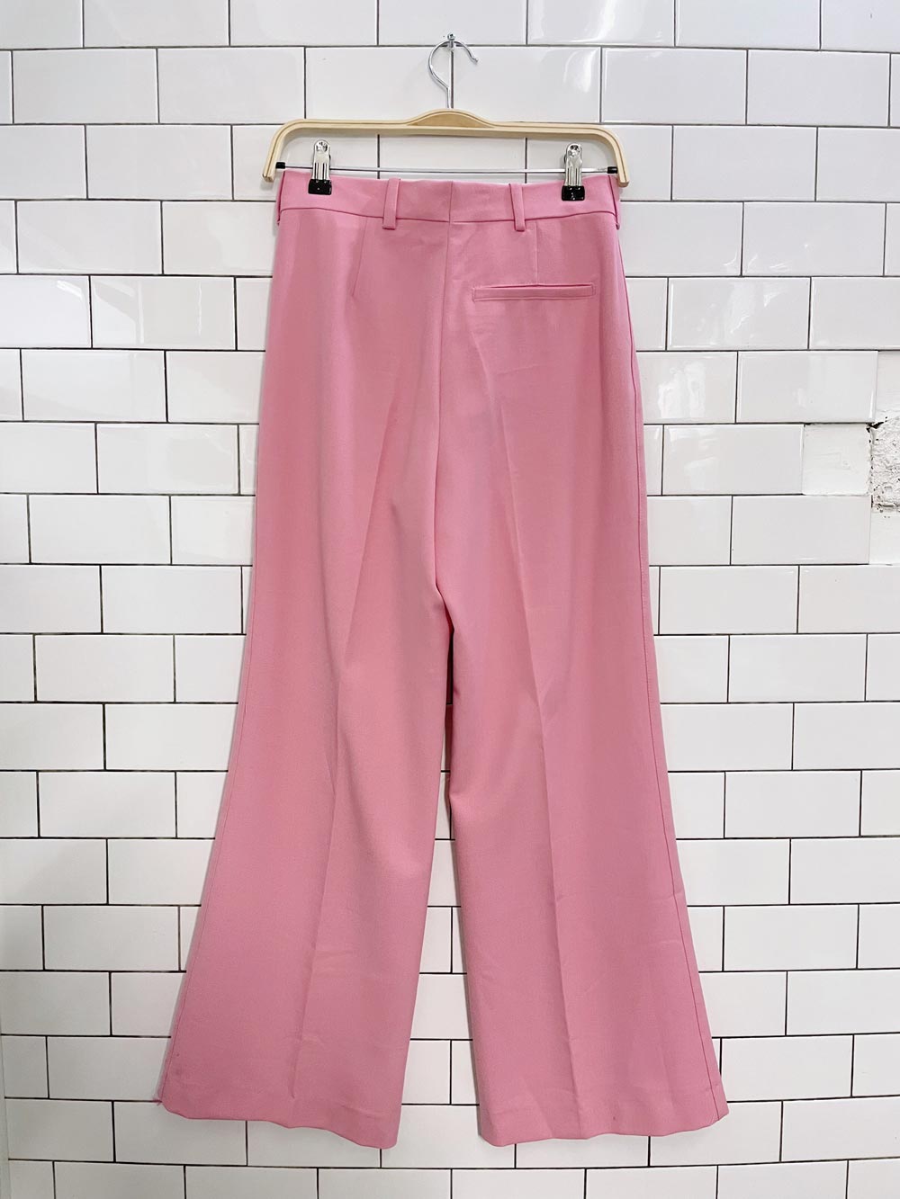 nwt zara high rise bubble gum pink flare leg trouser
