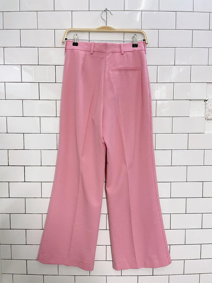 nwt zara high rise bubble gum pink flare leg trouser