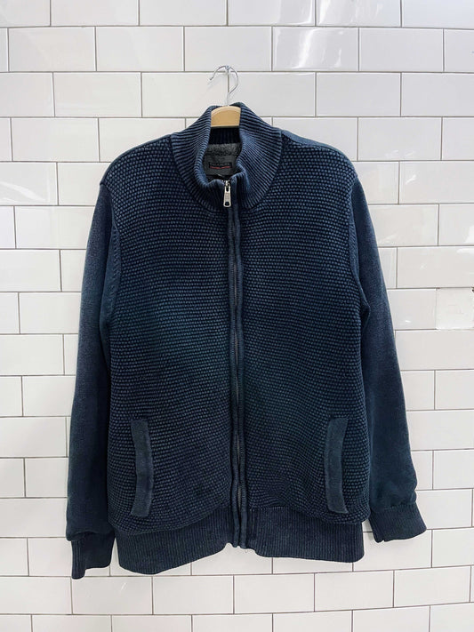 00s emanuel ungaro sherpa lined zip sweater