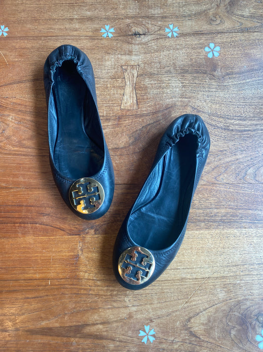 tory burch minnie leather ballet flats