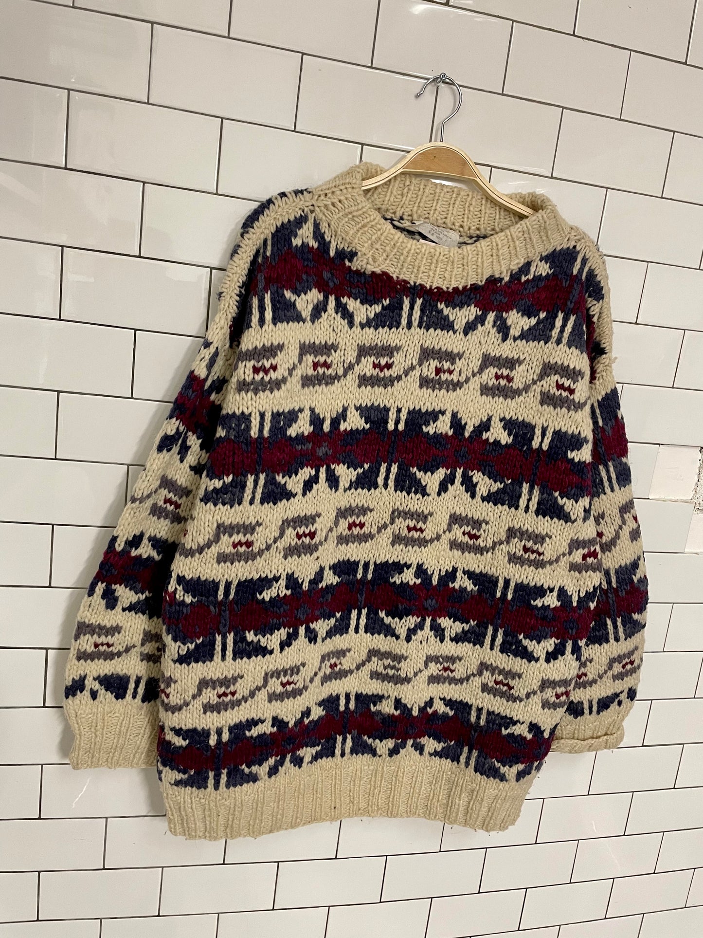 vintage handmade 100% wool sweater ecuador