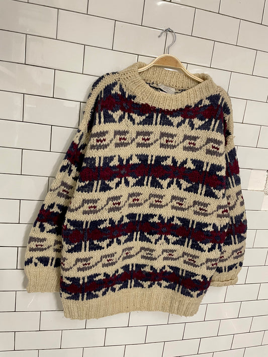 vintage handmade 100% wool sweater ecuador