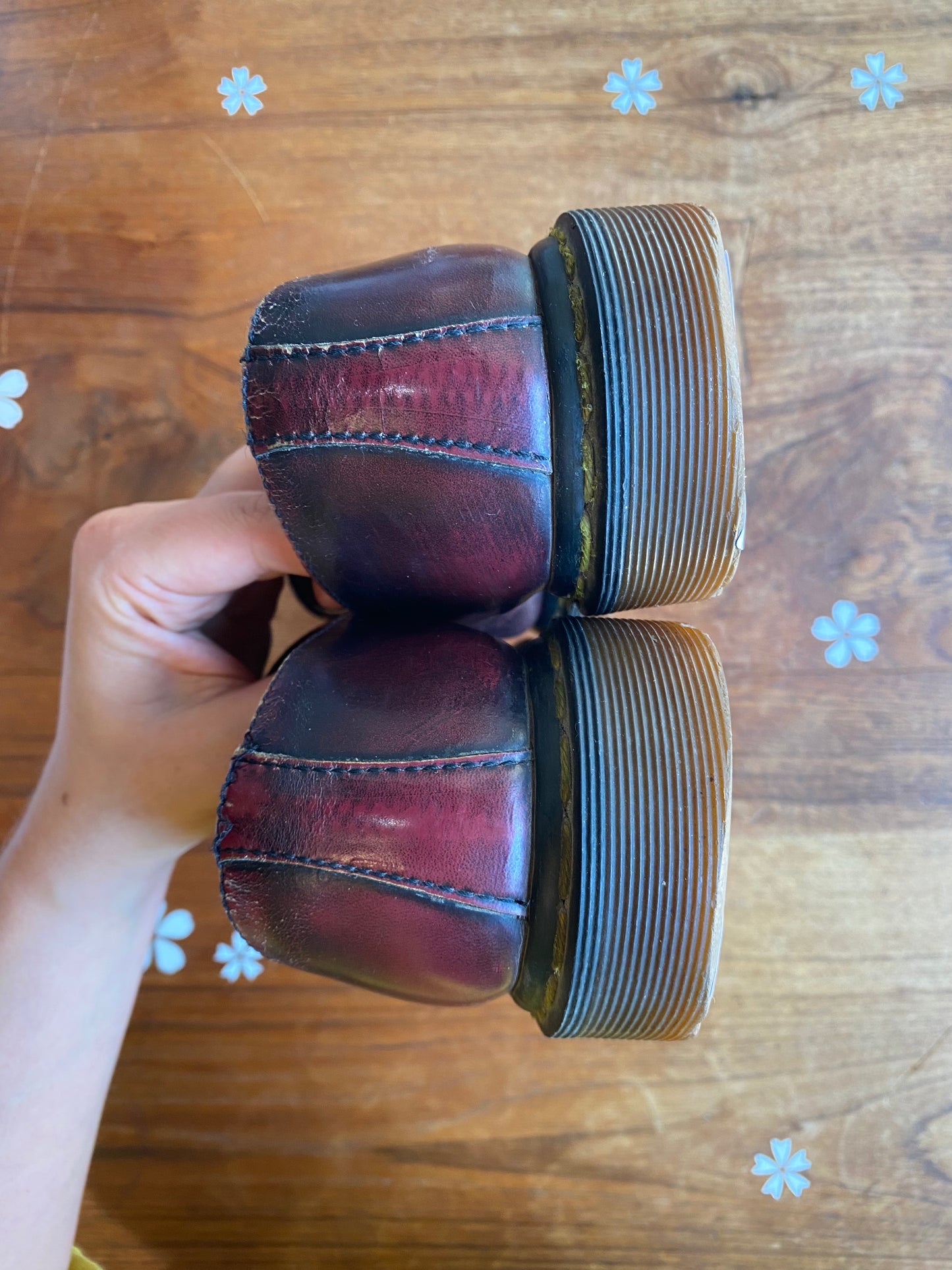 vintage doc martens cherry red leather oxfords