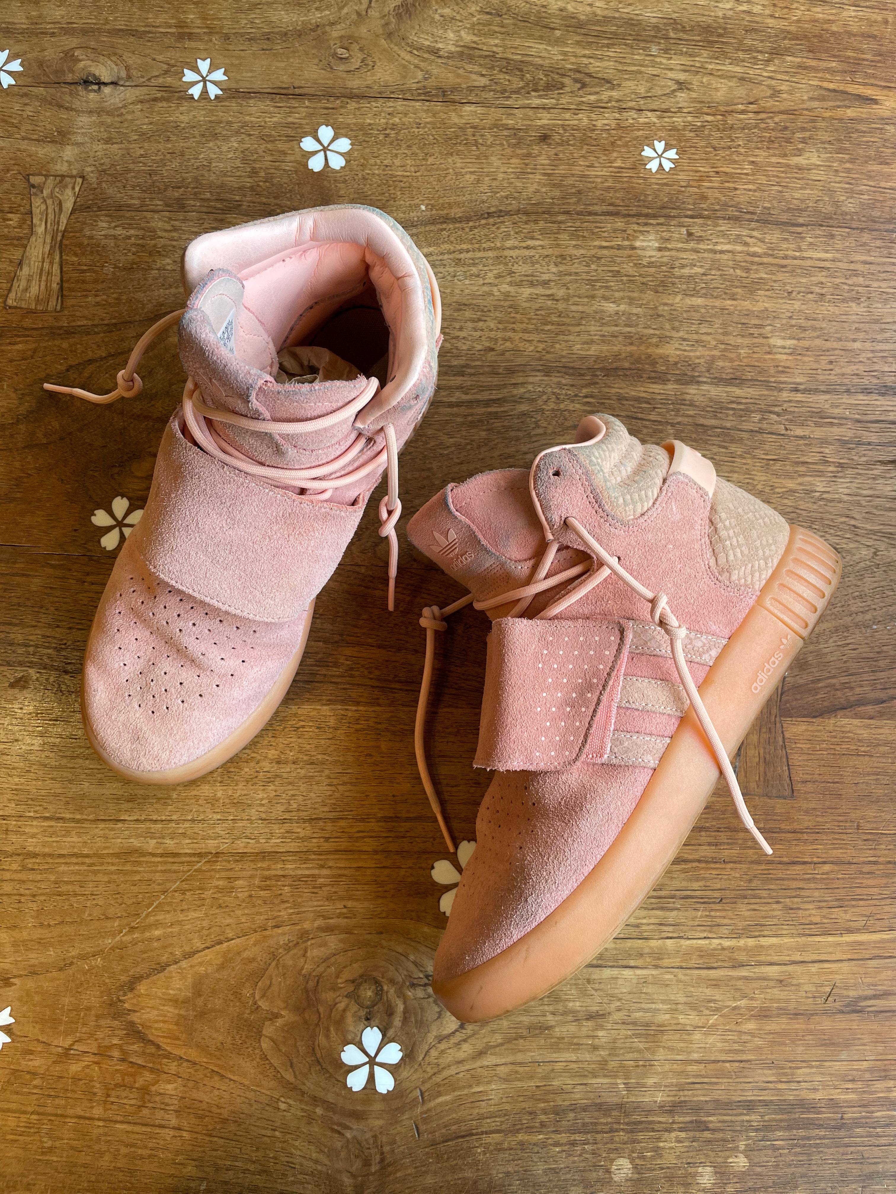 adidas pink tubular invader deerskin sneakers – good market thrift store
