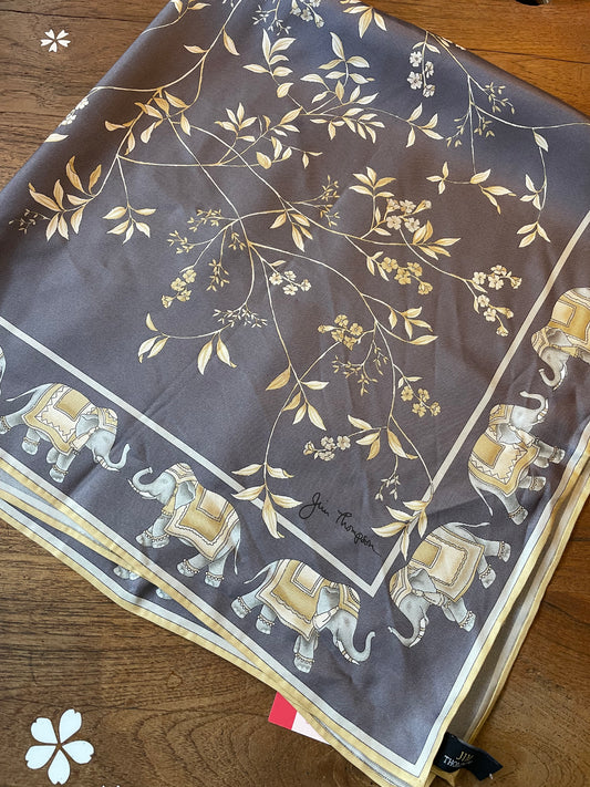 jim thompson 100% silk elephant square scarf