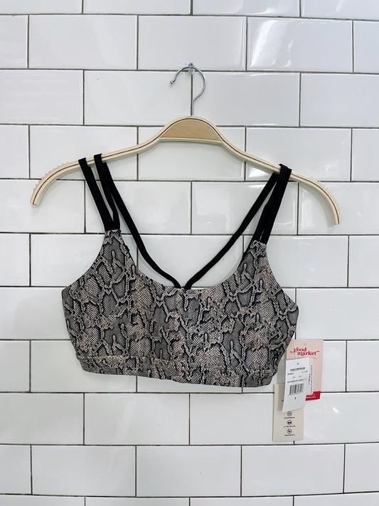 nwt good american eco sheen print scoop bra