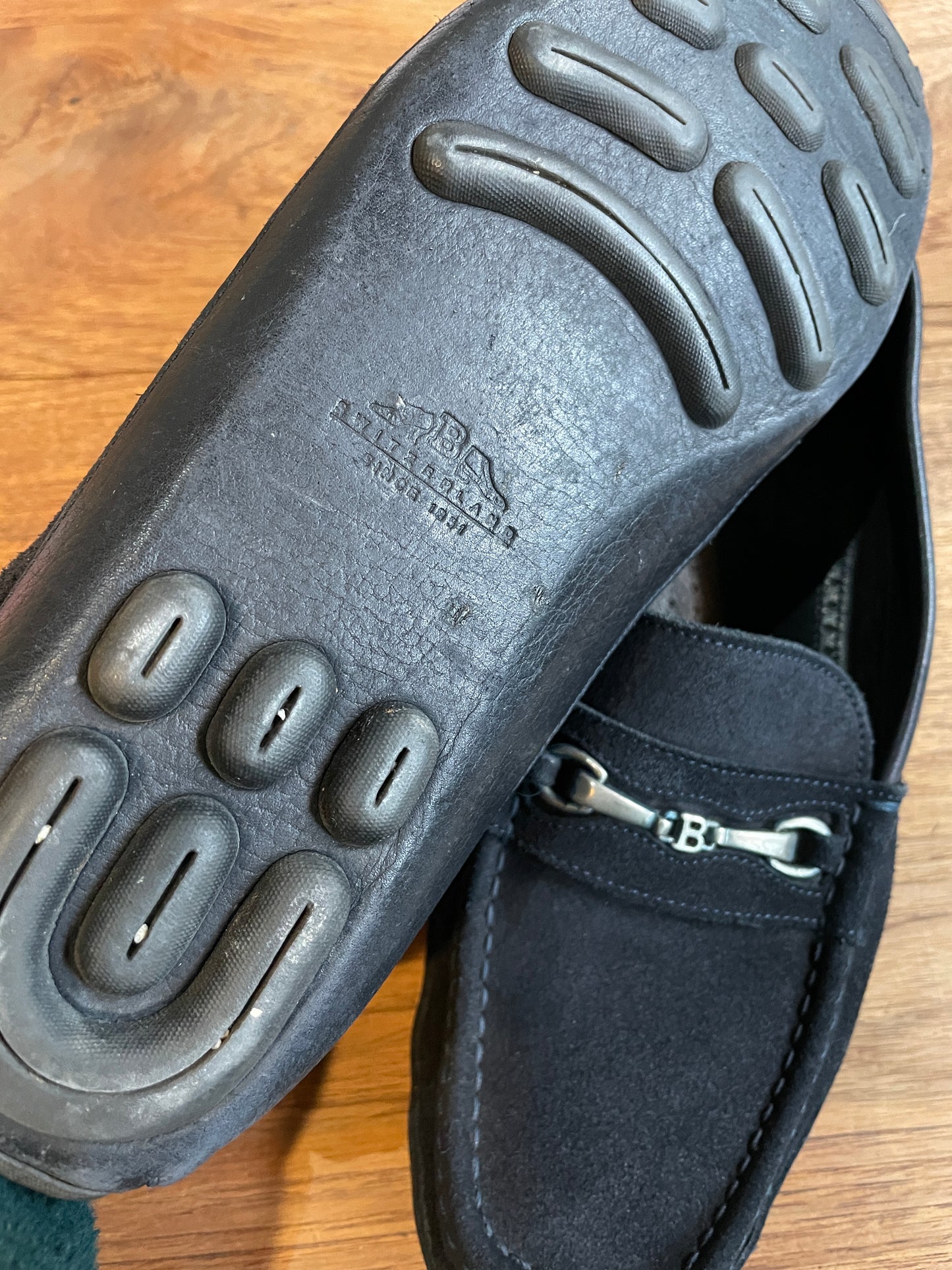 bally frascaro blue suede driving loafer