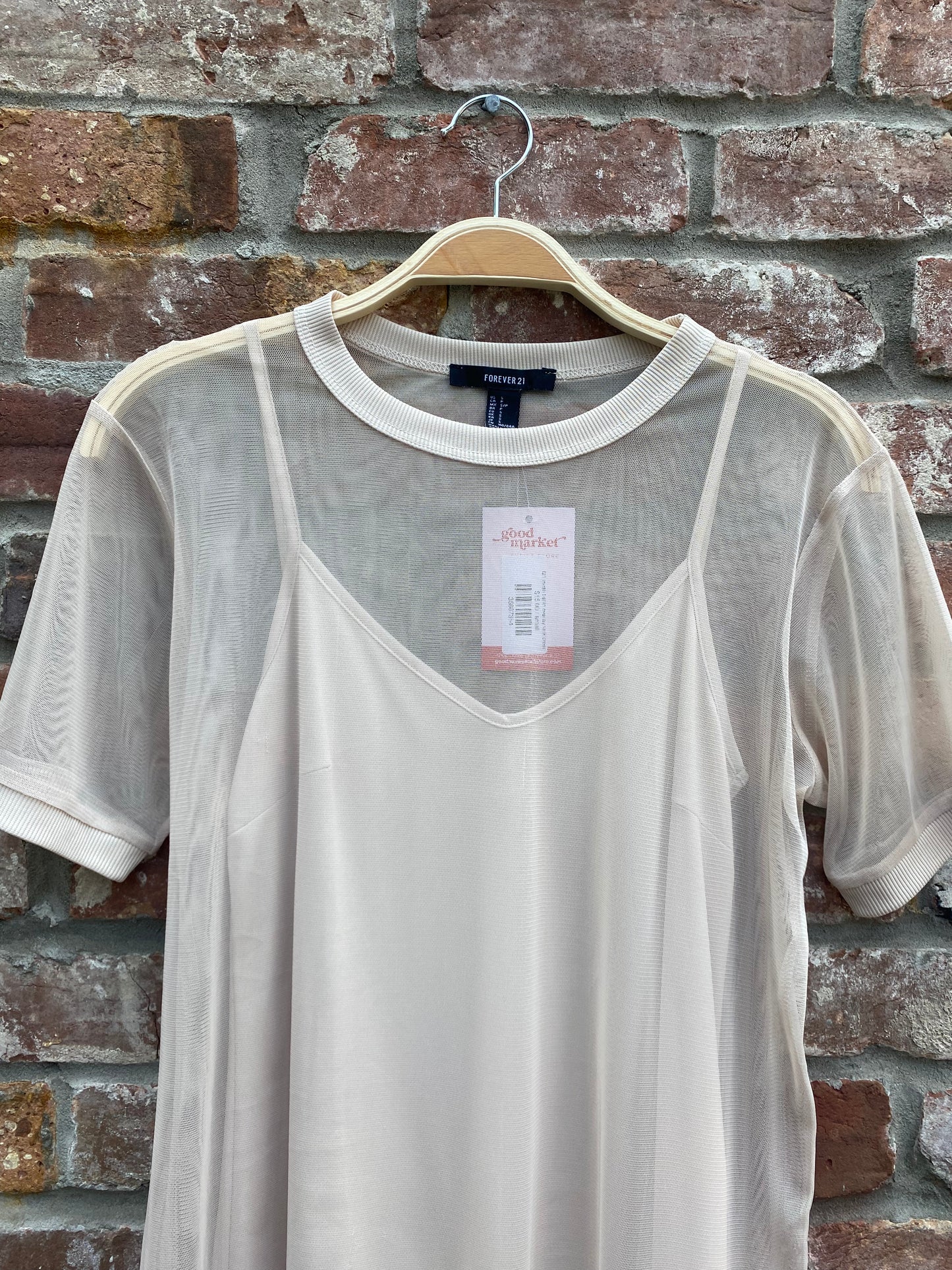 f21 mesh t-shirt overlay tank dress