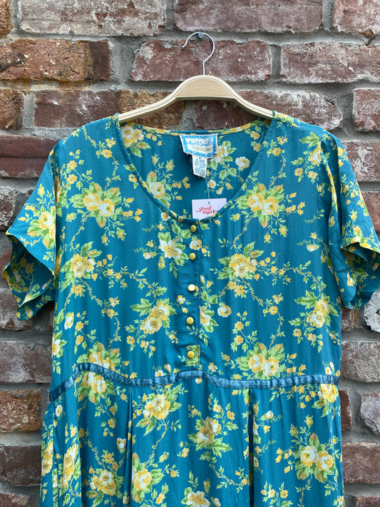 vintage april cornell floral midi dress