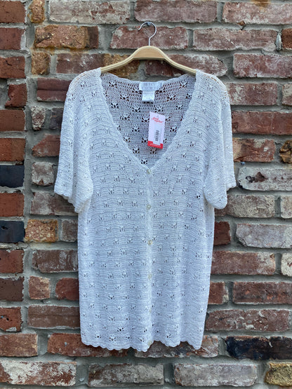 vintage beta's choice crochet ss cardi top