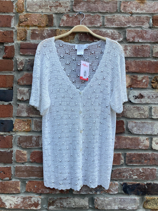 vintage beta's choice crochet ss cardi top