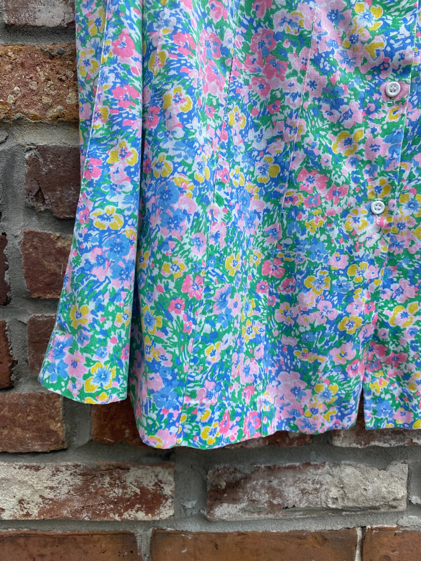 vintage floral tie waist midi skirt