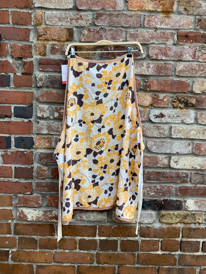 vintage terry towel floral apron