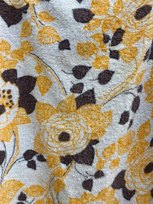 vintage terry towel floral apron
