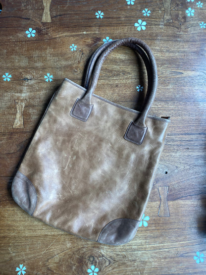 mu columbia leather tote bag