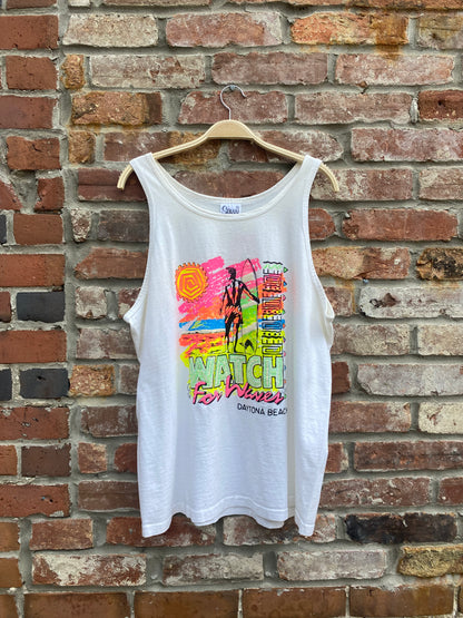 vintage 80s neon daytona beach surf tank