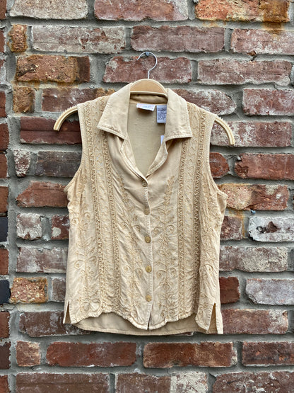 vintage miss b embroidered boho top