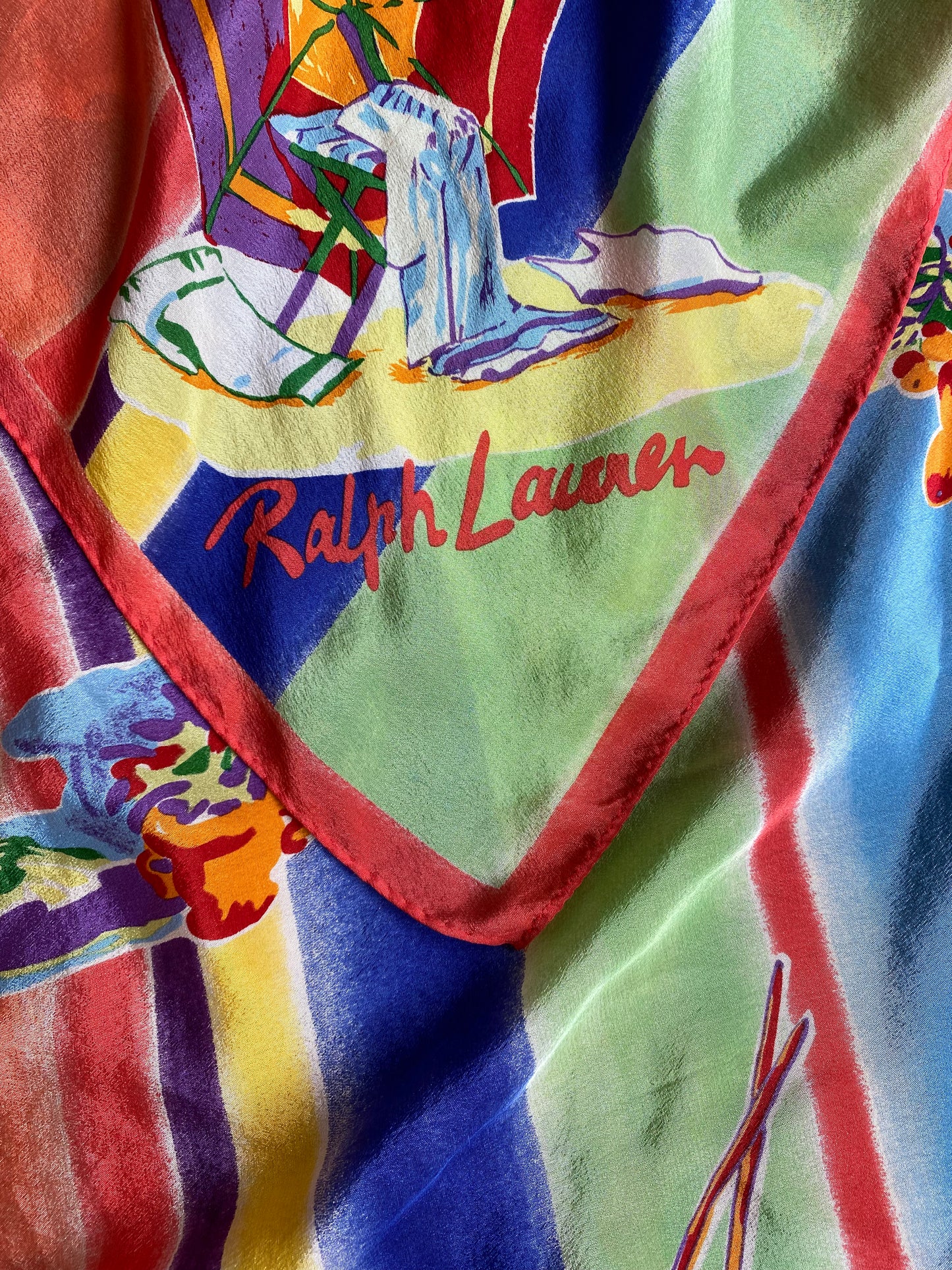 vintage ralph lauren mandarini di capri silk scarf