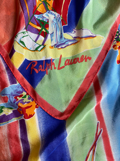 vintage ralph lauren mandarini di capri silk scarf
