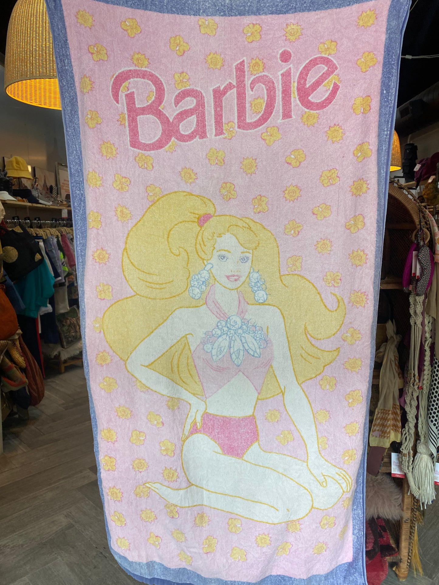 vintage 90s dophes barbie beach towel