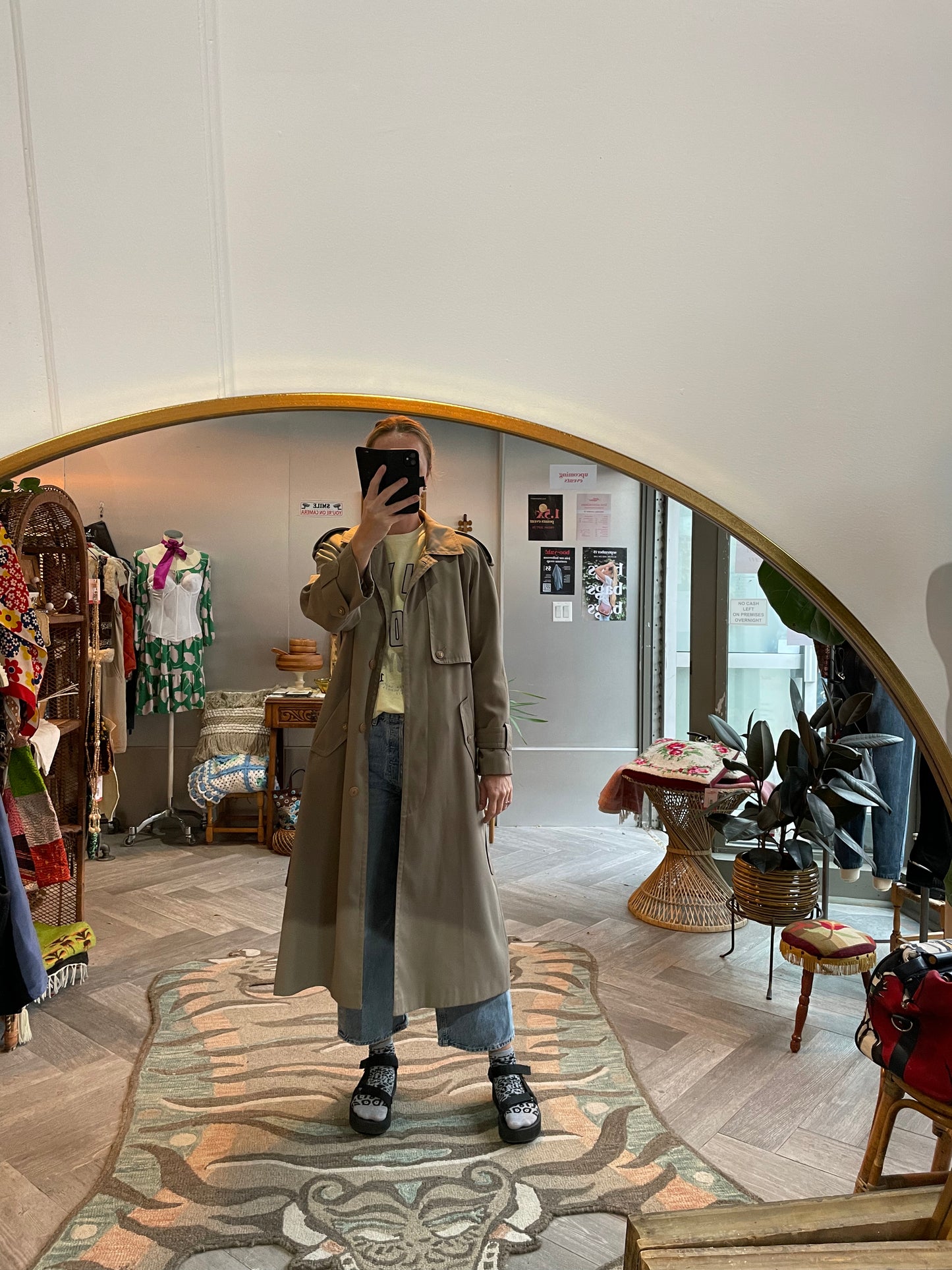 vintage rue granelle classic trench coat