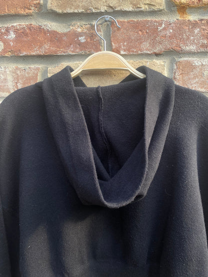 zara cropped knit hoodie