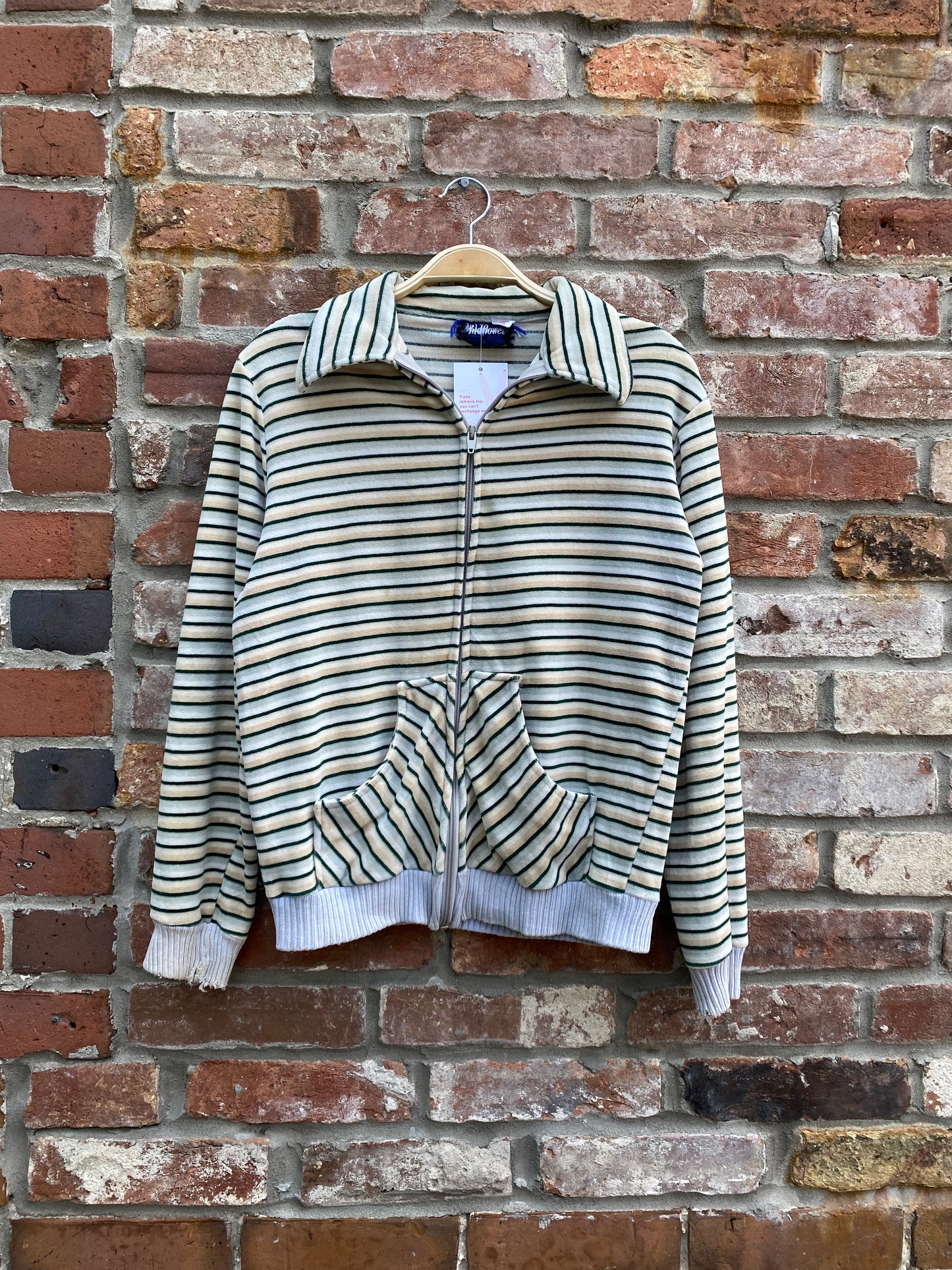 vintage 70s wildflower velour stripe jacket