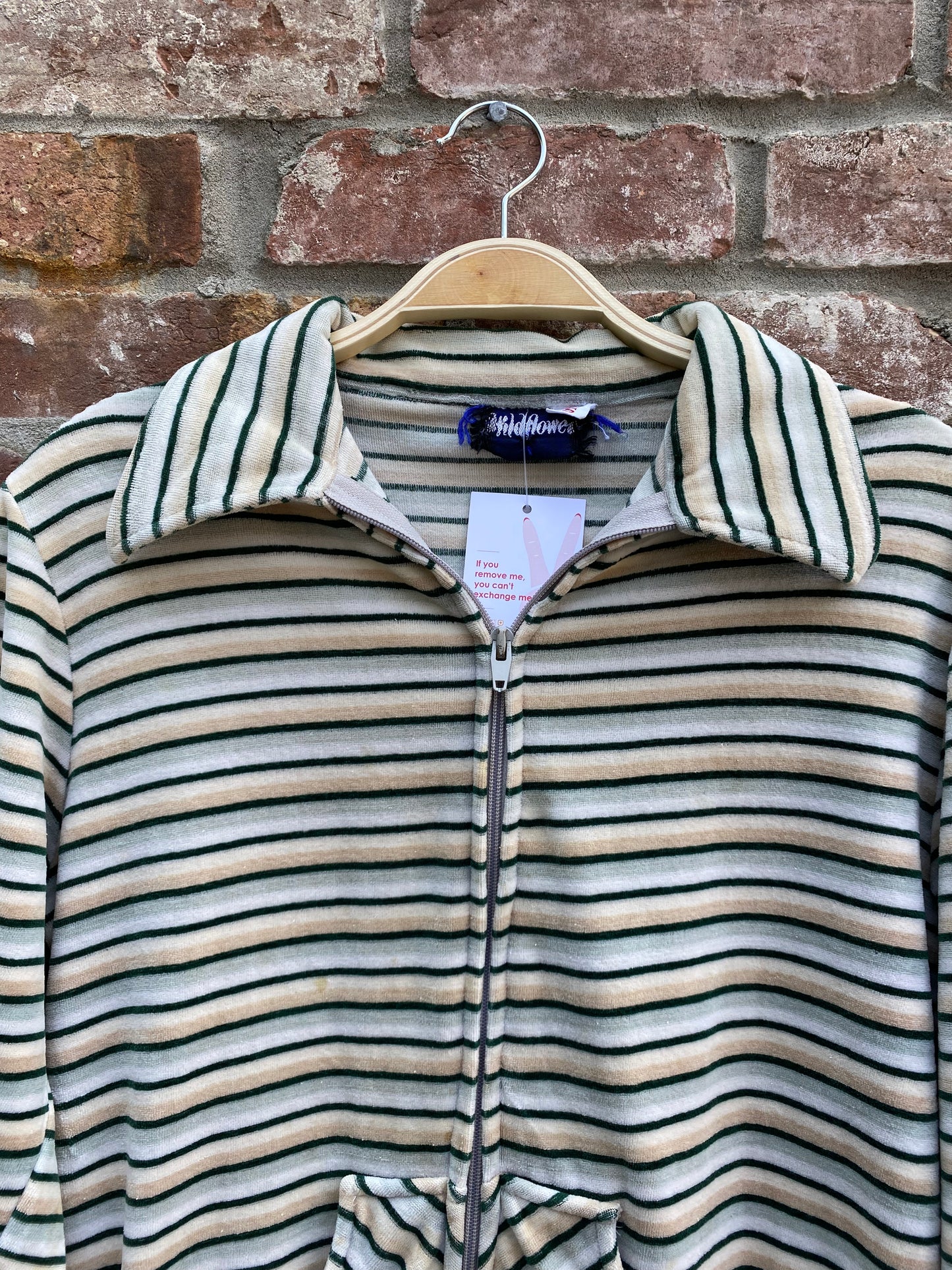 vintage 70s wildflower velour stripe jacket