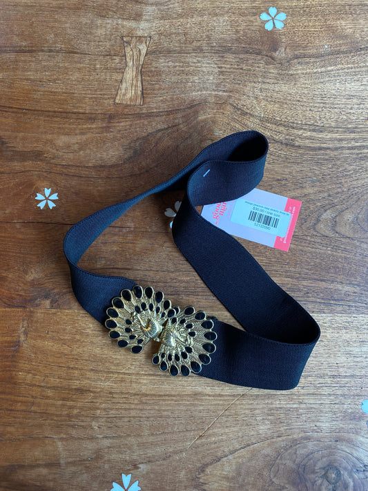 vintage peacock clasp stretchy dress belt