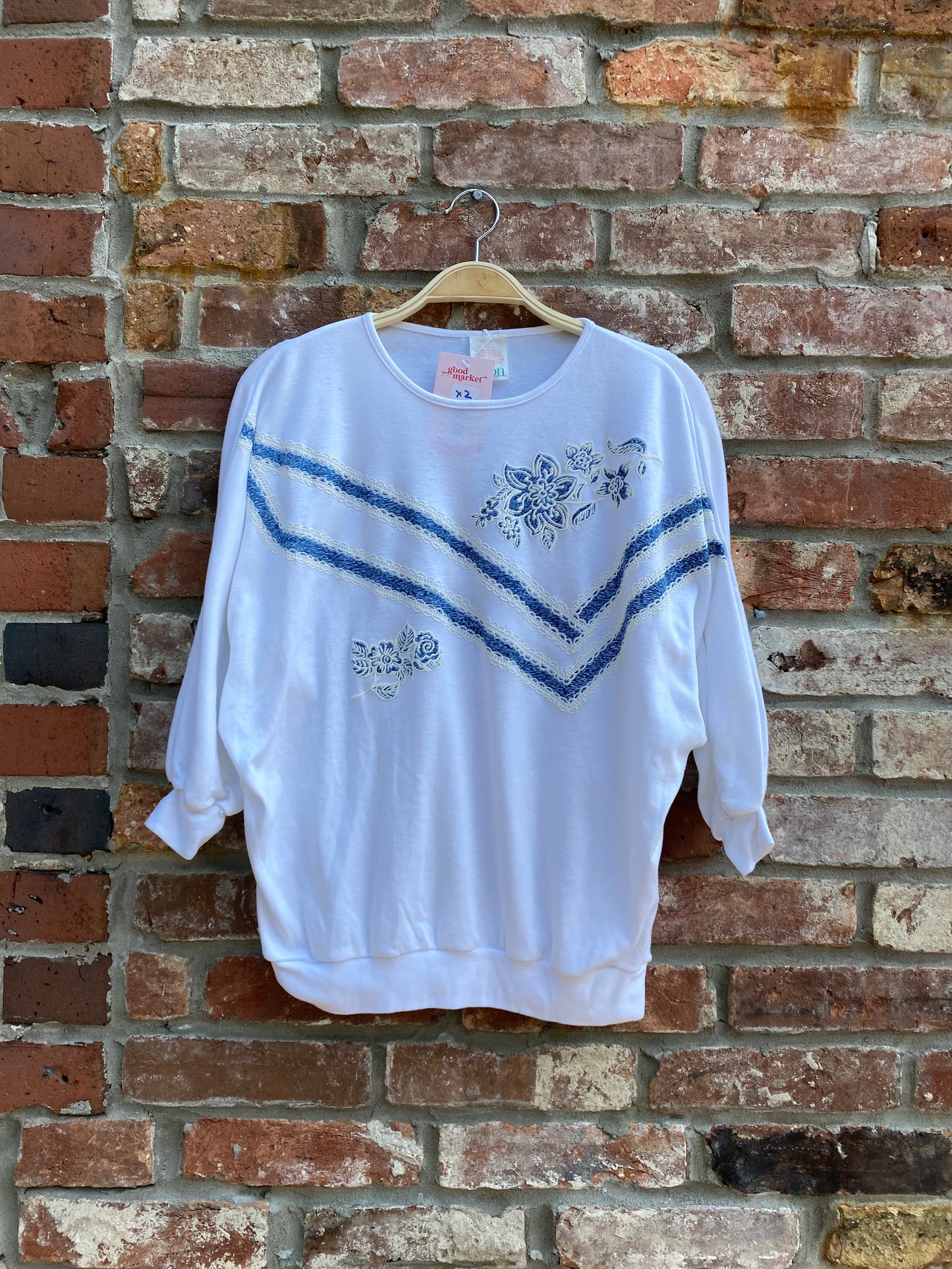 vintage 80s avon denim-look top and skirt set