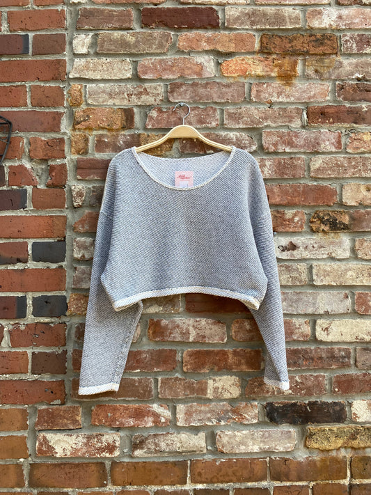 american apparel terry cropped crew