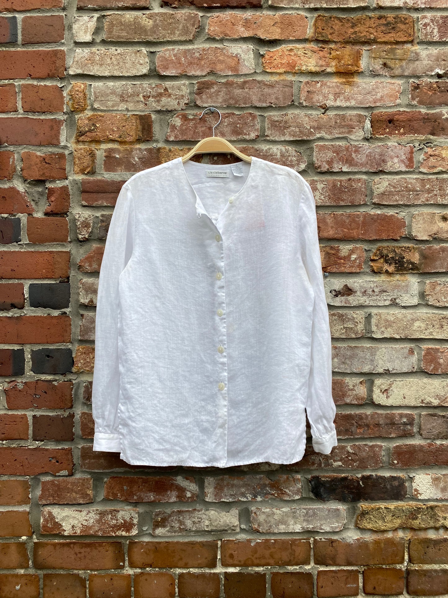 vintage liz claiborne 100% linen shirt