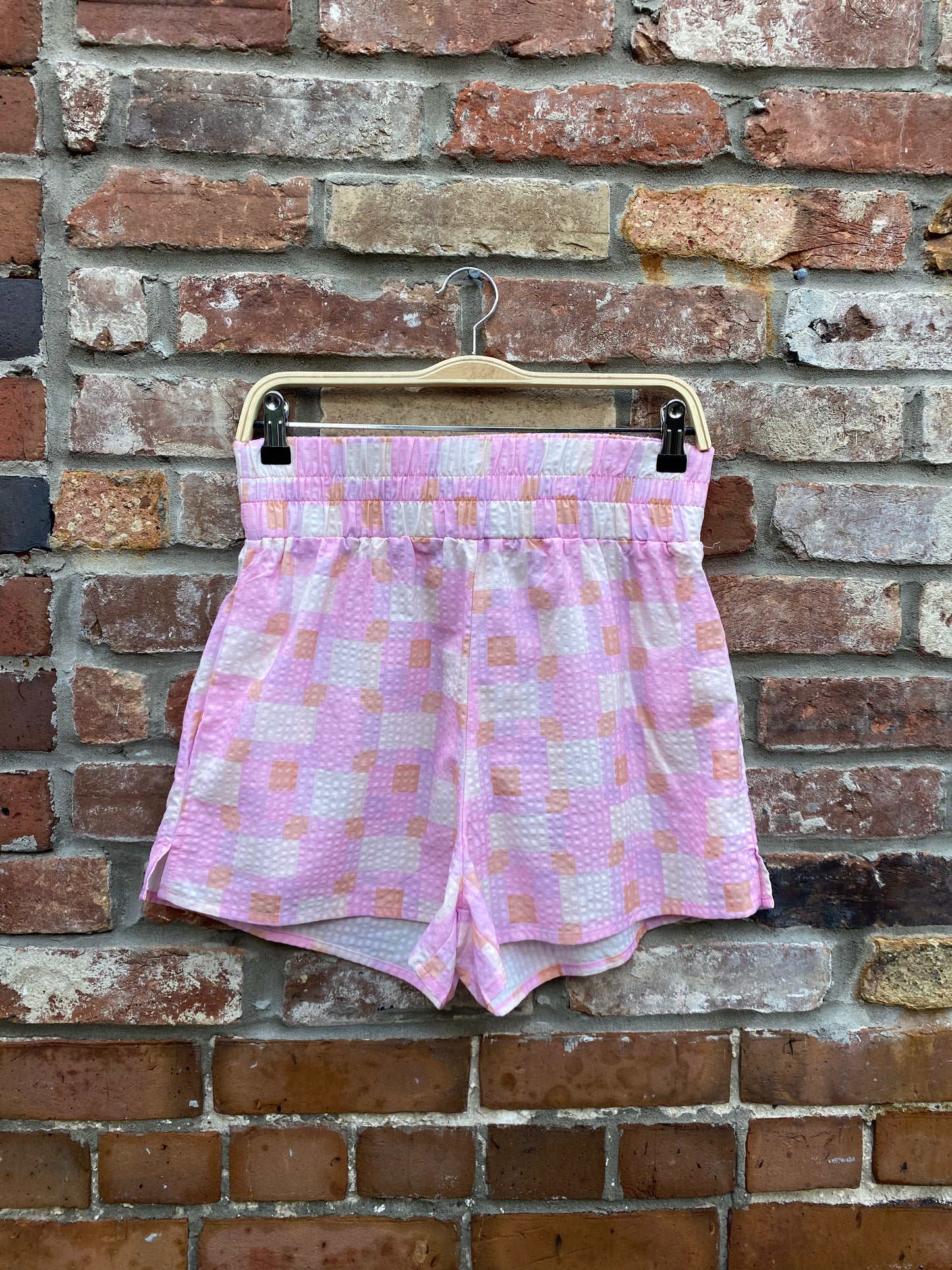 nwt smash + tess malia check lounge shorts