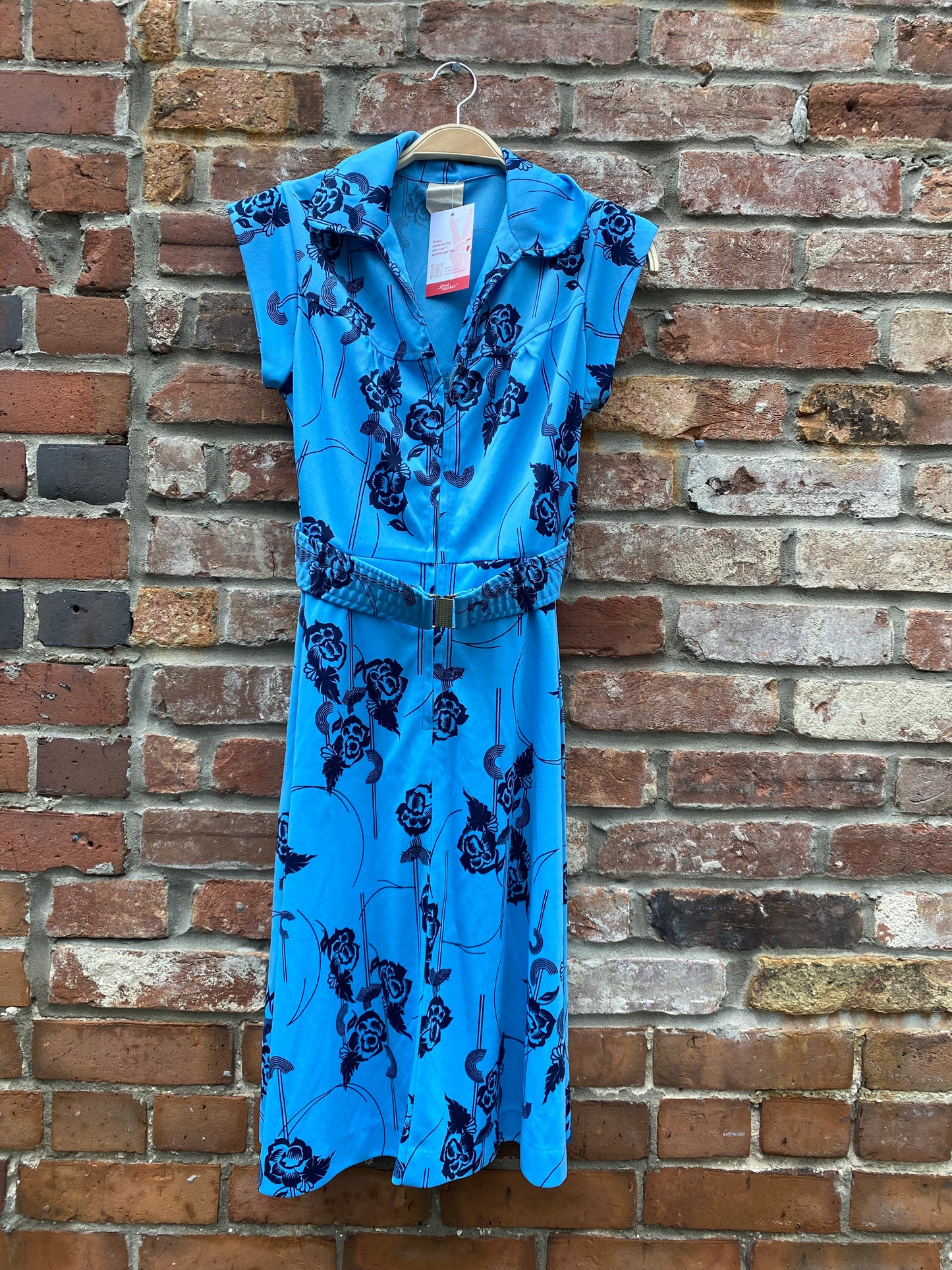 vinitage 60s floral belted shirt dress