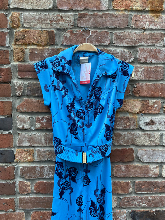 vinitage 60s floral belted shirt dress