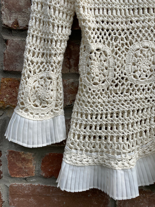 vintage 00s coldwater creek crochet cardigan